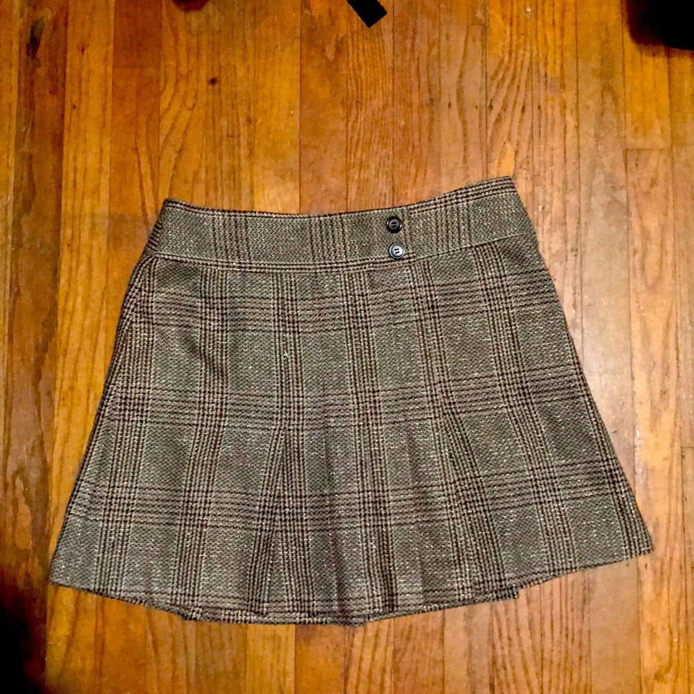 Plaid Wool Campaigne Skirt-6